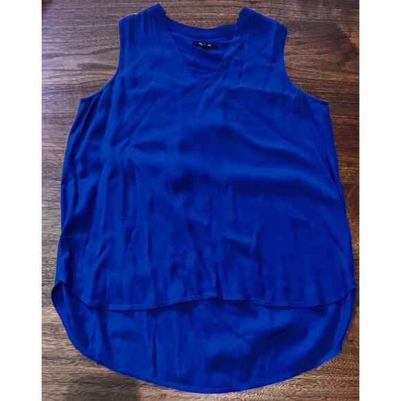 MADEWELL XS Women's Top BLOUSE Sleeveless ROYAL BLUE Lightweight V-NECK - Picture 1 of 5
